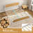 Platform Bed Frame with Natural Rattan Headboard and Footboard, Bohemian and Mid Century Style-710465277-710465266