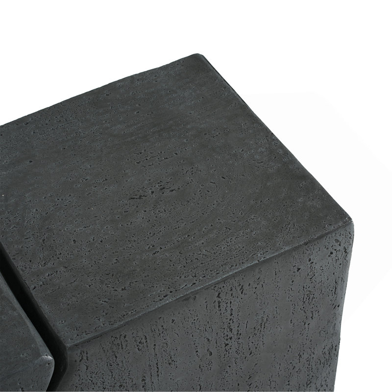 MGO Side Table, Set Of 2 Rectangular Outdoor Side Tables, Decorative Garden Stools For Indoor Outdoor, Accent Table Patio Side Table End Table W Spotted, Stone Gray Color