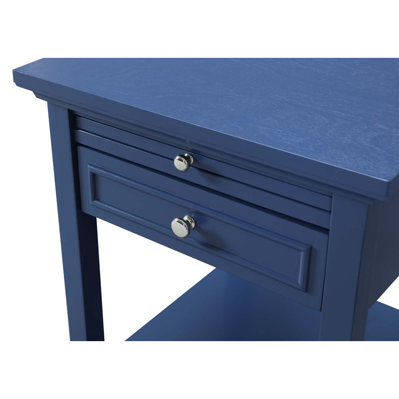 Carbin End Table with Storage, Cobalt Blue