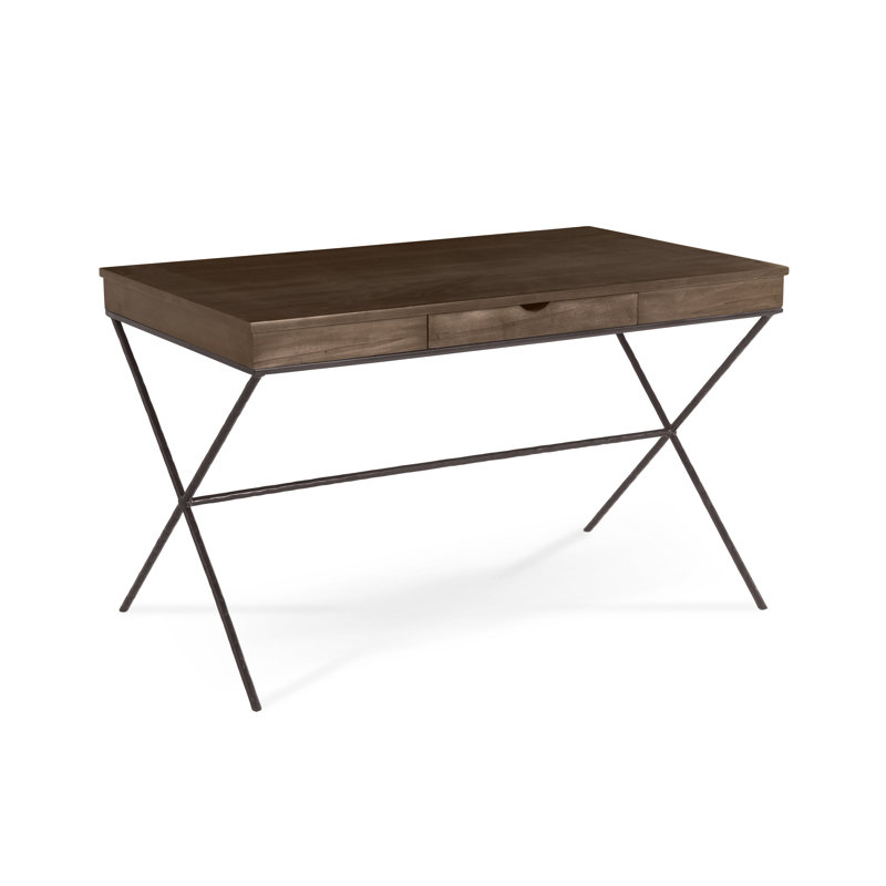 Bureau debout en bois massif Abbott, Anthracite, Brentwood