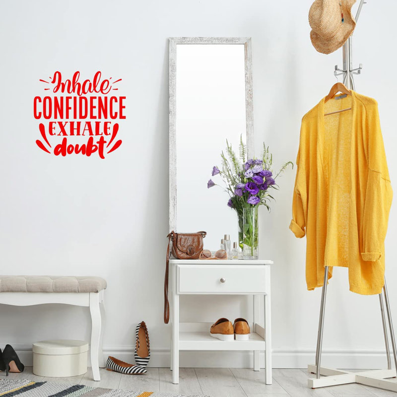 Adhésif décoratif «Inhale Confidence Exhale Doubit», H 23 po x l 24 po, Rouge
