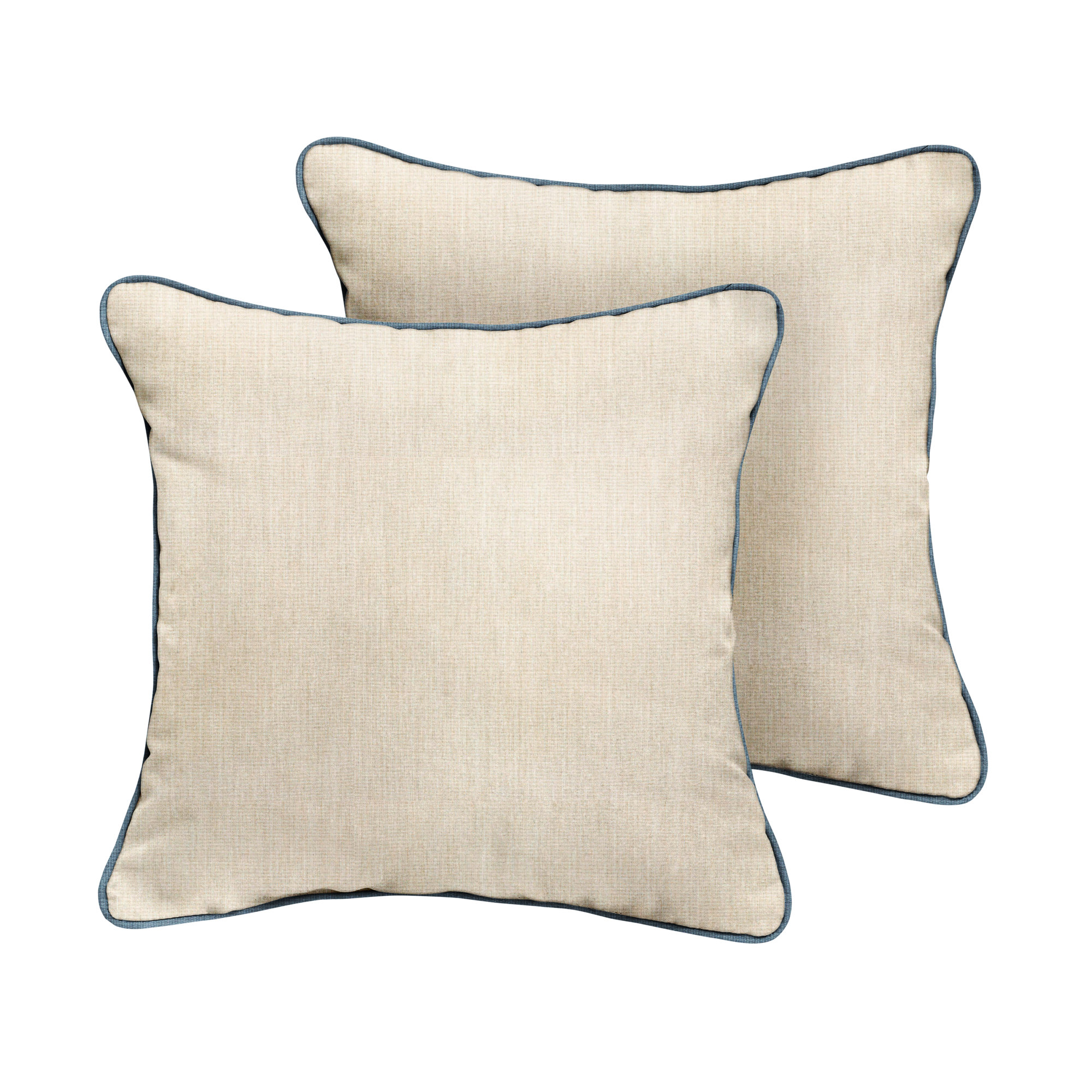 Jaclyn Sunbrella® Indoor/Outdoor Throw Pillow, Blue/Pumice, 22" x 22"
