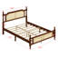Wooden Bed With Rattan Headboard And Footboard-2124141204