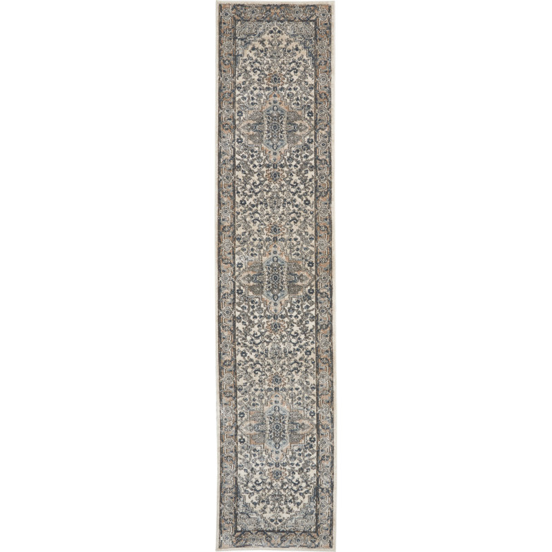 Jurado Oriental Ivory/Gray/Beige Area Rug, Runner 2'2" x 12'