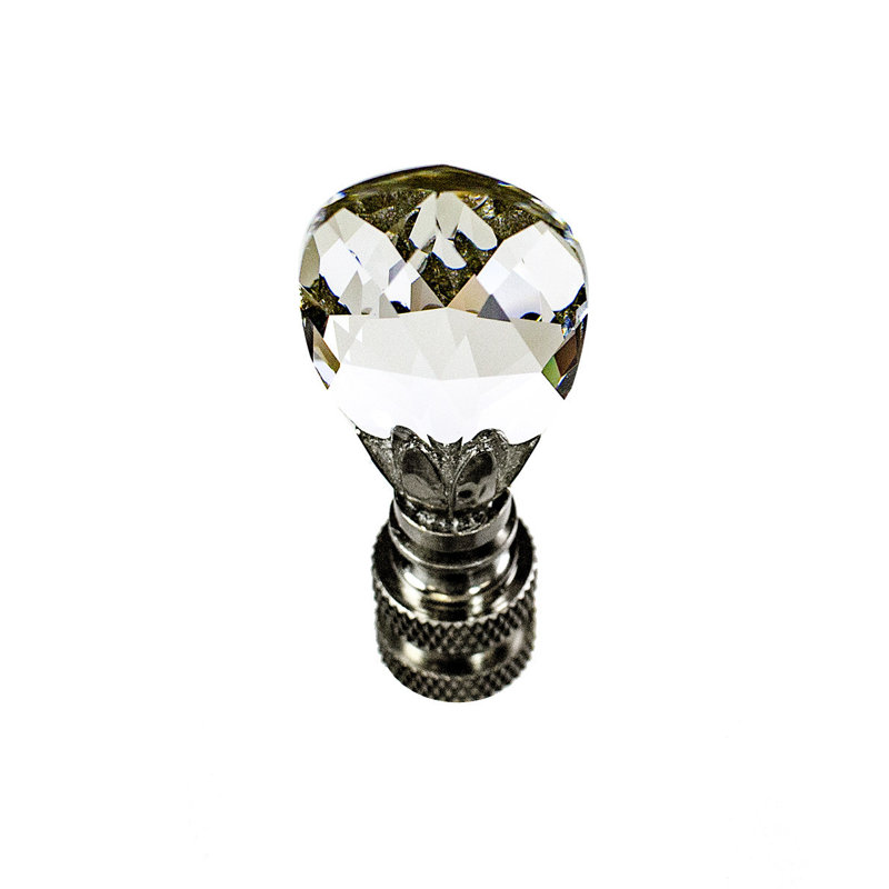 Faîteau à lampe légère en cristal stephanov, Nickel brossé