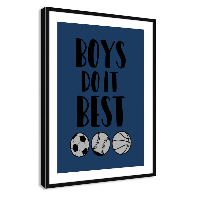 «Boy Do It», art encadré, H 35,5 po x l 25,5 po x P 1,18 po, Cadre noir