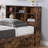 Twin Bookcase Headboard Six Shelves Top With Rounded Front Corners Adjustable Shelves Distressed Wood Color-632412620