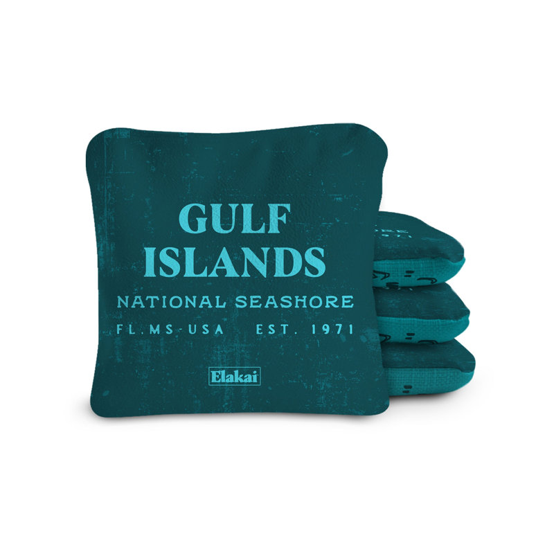 Durasuède bord de mer Gulf National, H 4 po x l 4 po x P 0,50 po, Bleu sarcelle des îles Gulf