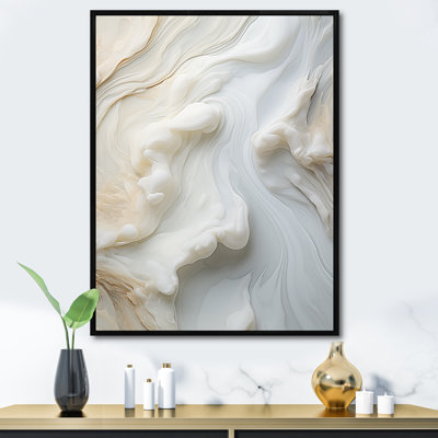 Abstrait blanc laiteux II - Art mural abstrait sur toile