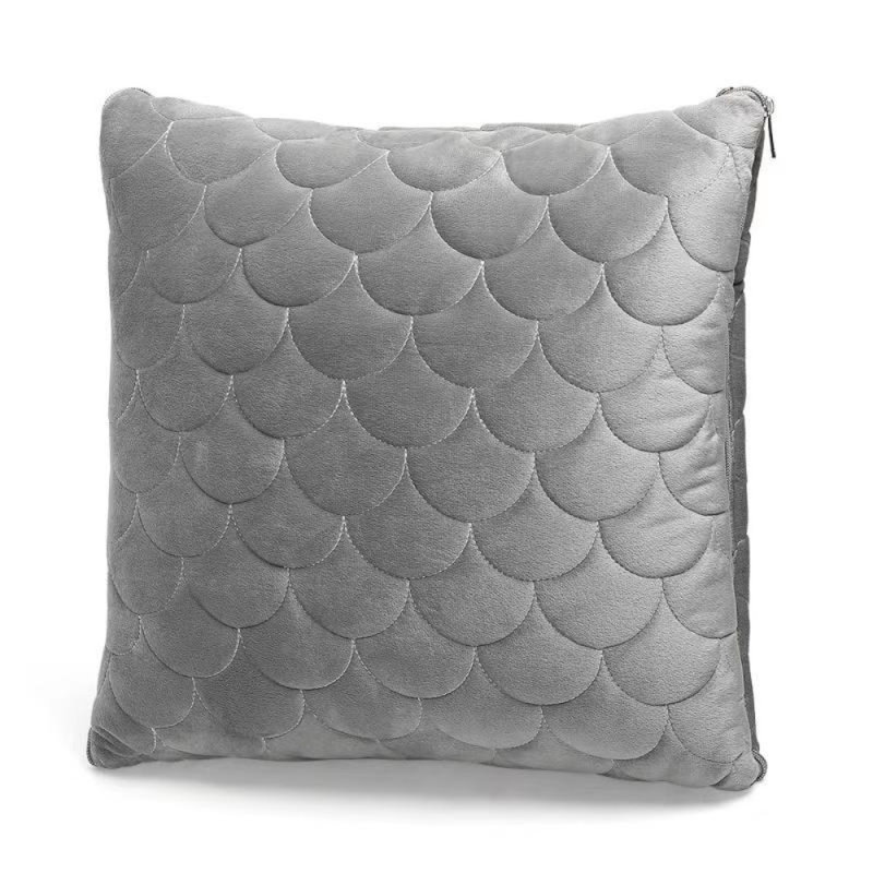 En Route 2-Way Plush Travel Blanket and Pillow, Gray