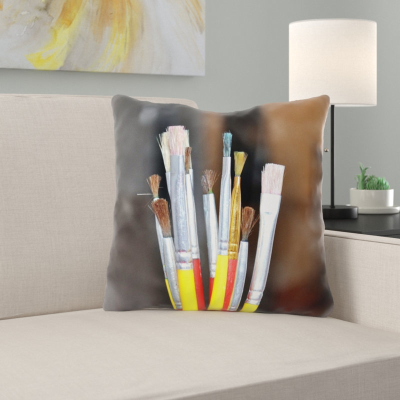 Housse de coussin d'extérieur carré Rinker, Microsuède, Intérieur