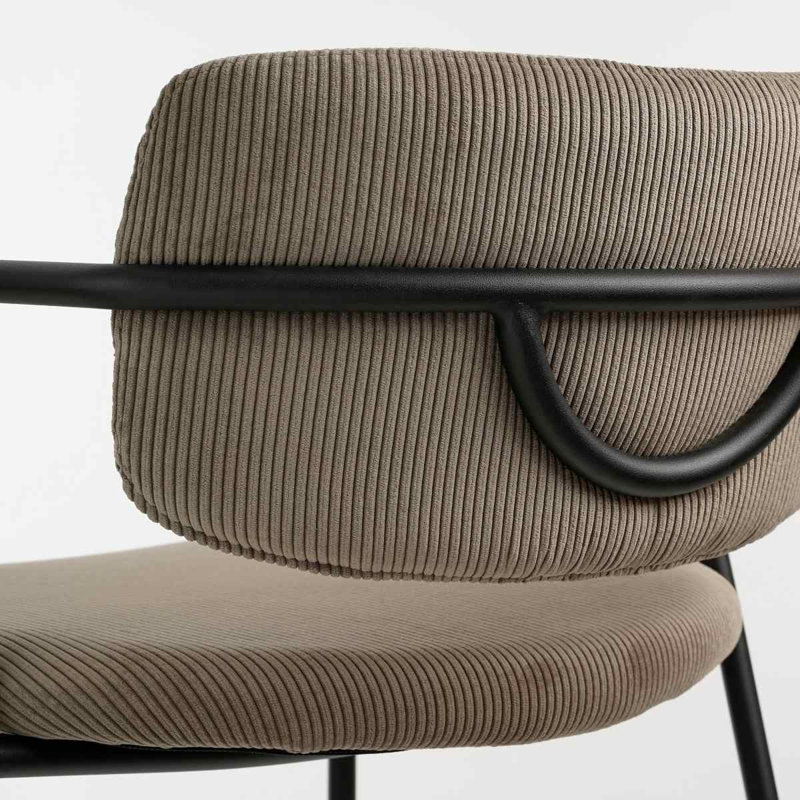 Manzanola Upholstered Counter Stool with Metal Frame, Grey