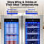 24" 20 Bottles and 60 Cans Dual Zone Beverage and Wine Refrigerator Built-In & Freestanding Drinks Cooler with 10 Removable Shelves and 4 Door Handles-118229004