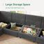  Canapé-lit modulaire rembourré avec rangement gris clair-906433893