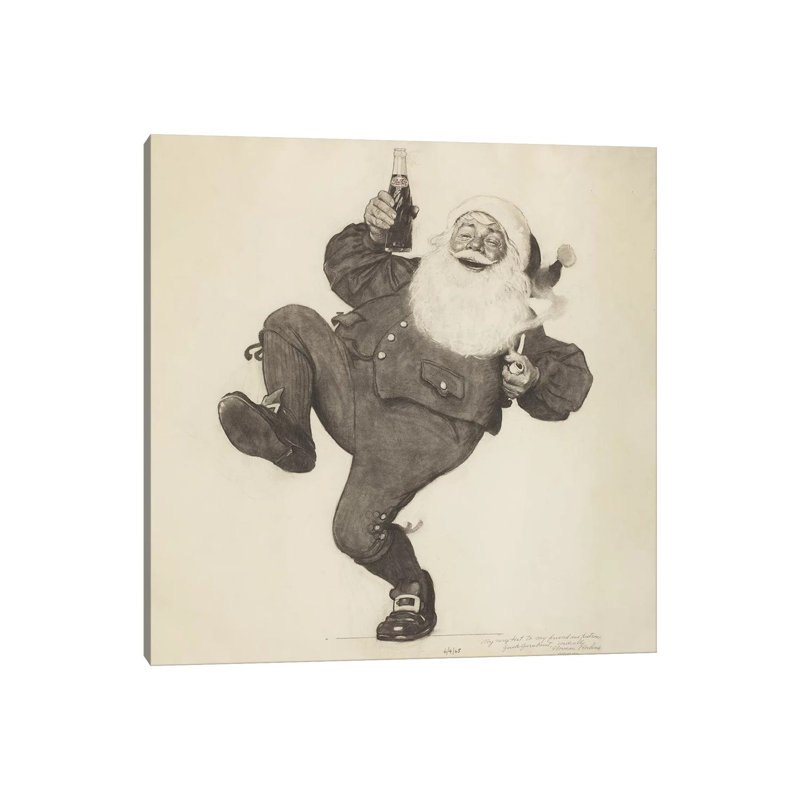 Pepsi Cola Santa by Norman Rockwell - 1 Piece Wrapped Canvas Wall Art, 66.04 cm H x 66.04 cm W x 1.91 cm D