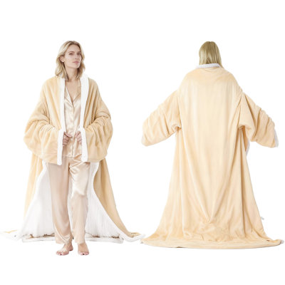 Couverture chauffante portative avec poche pour les pieds et les manches, peignoir électrique avec 6 niveaux de chaleur et arrêt automatique, 127 cm x 178 cm