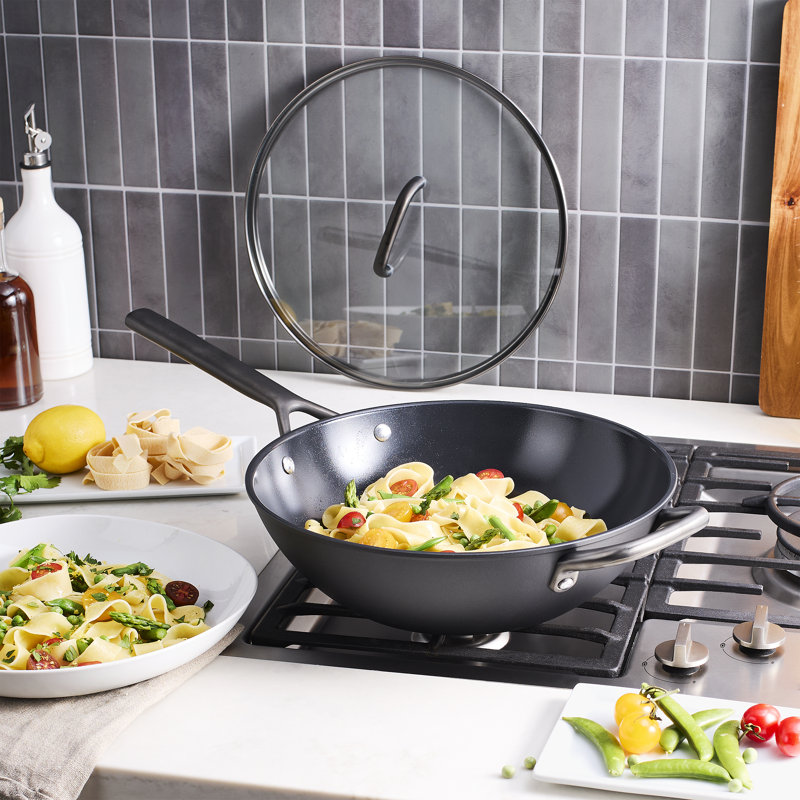Wok en céramique antiadhésif en aluminium 12 pouces avec couvercle ZWILLING Milano