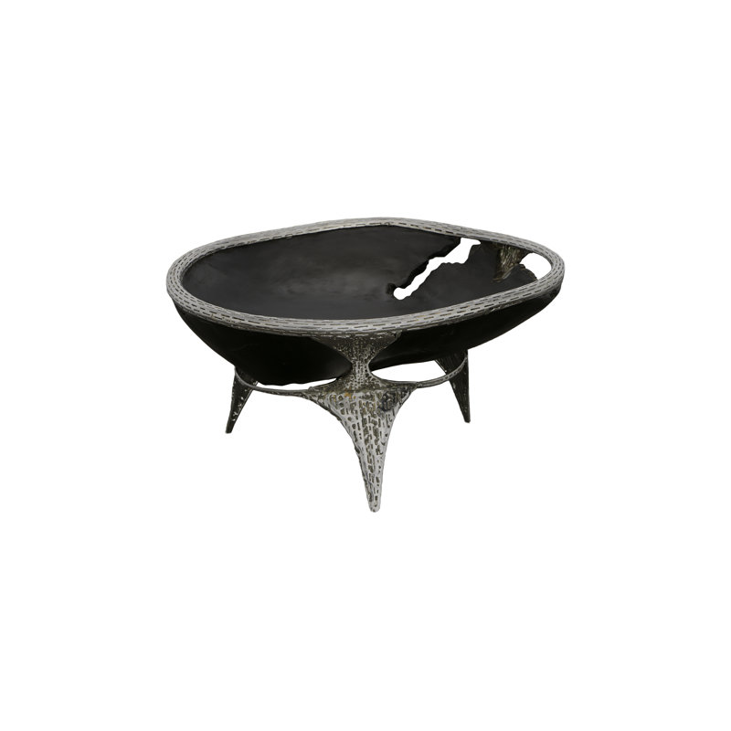 Graven Abstract Decorative Bowl in Black/Silver