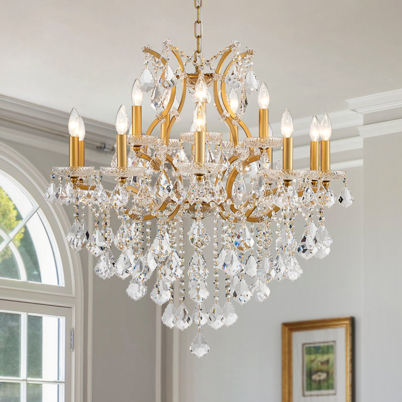 Lustre classique / traditionnel avec cristal, Bronze