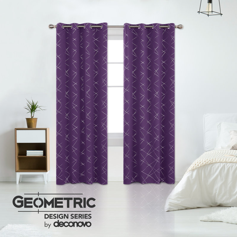 Room Darkening Curtain Pair, 52" W x 63" L, Purple Grape