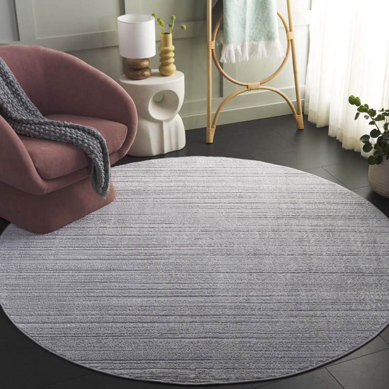 Fiza Performance Solid Color Rug, Round 6'7"