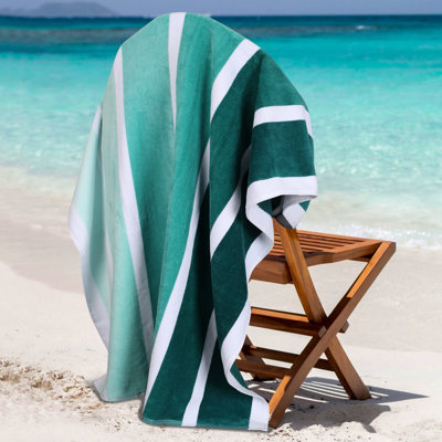 Très grande serviette de plage en coton et velours délavé