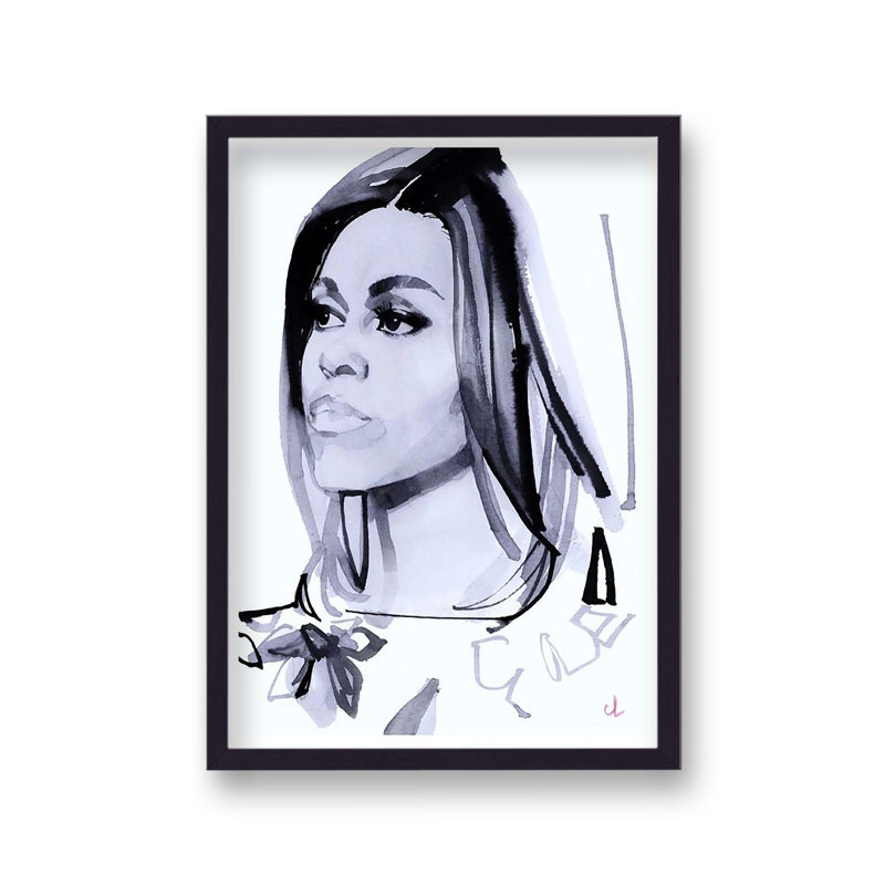 Michelle Obama Celebrity Portrait by Marc Antoine Coulon - Single Picture Frame Print