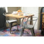 Solid Wood Top Metal Base Dining Table-41761731
