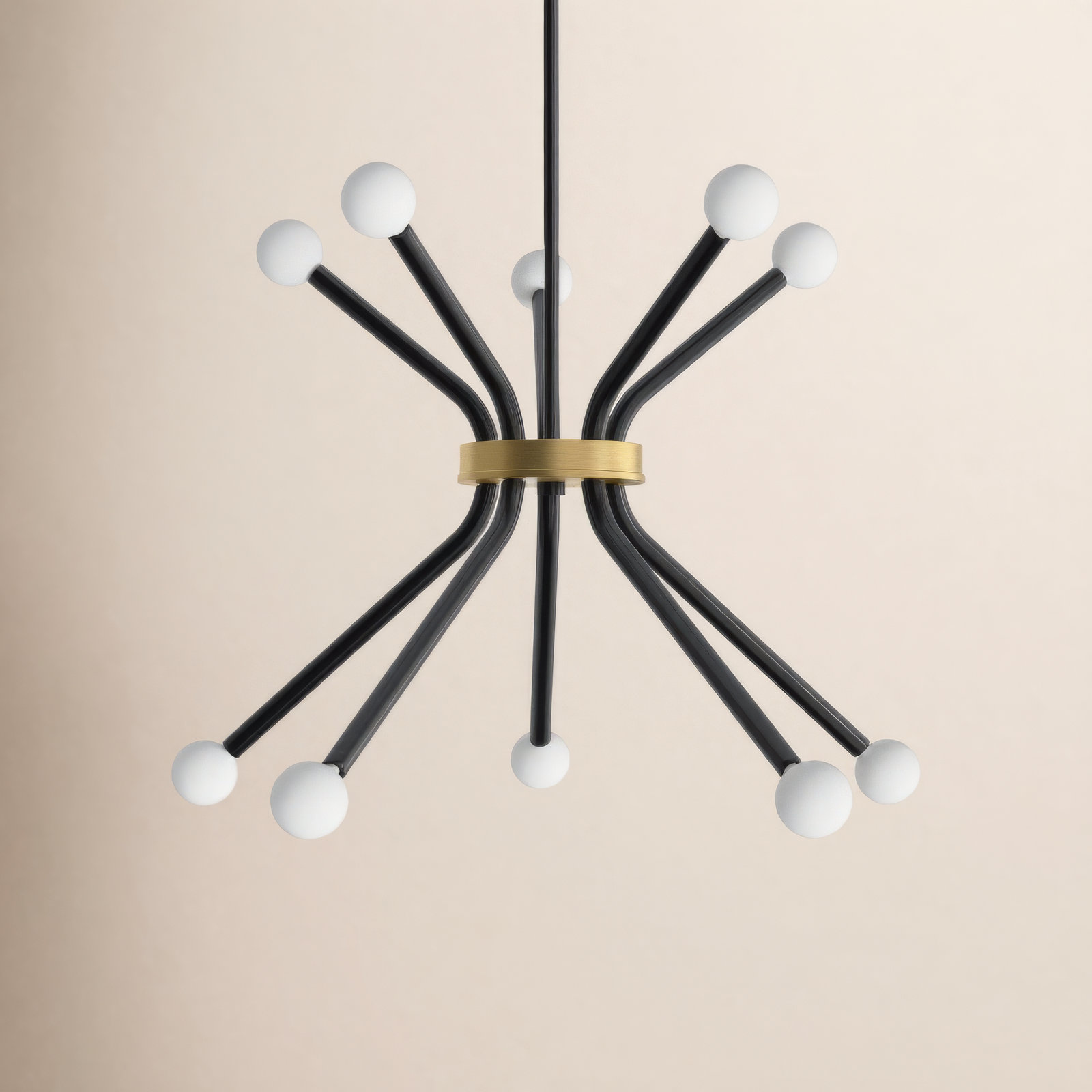 10 - Light Dimmable Sputnik Chandelier, Black