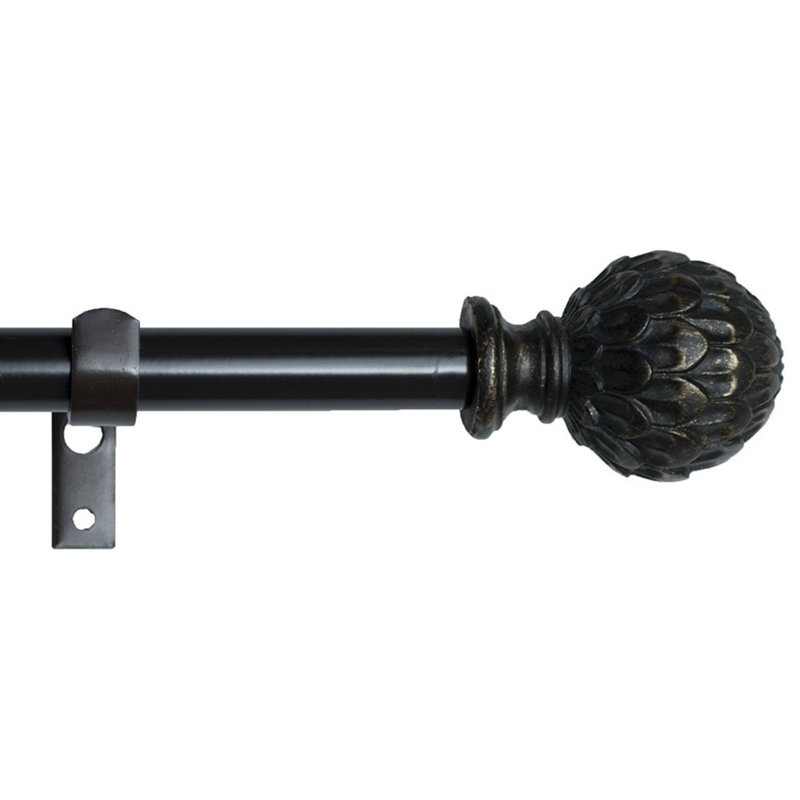 Tringle à rideaux simple Sova Artichaut, H 1 po x l 120 po x P 1 po, Chalet / doré renaissance