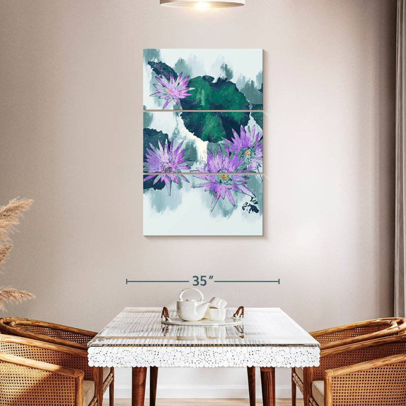 Harnek Abstract Water Lilies, 45" H x 28" W