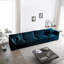 Comfy 4 places en bleu - tissu chenille et éponge de qualité