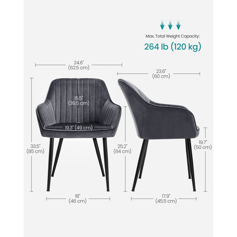 50cm H Velvet Upholstered Spindle Armchair in Black