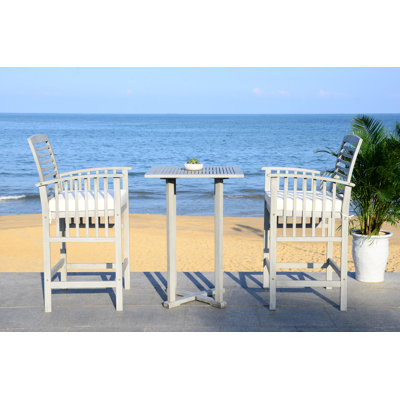 Kirsta Square 2-Person 27.5" Long Bar Height Dining Set with Cushions