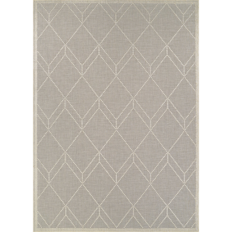 Tapis intérieur / extérieur gris tourterelle Liguria Noli, Gris colombe, 5 pi 3 po x 7 pi 6 po