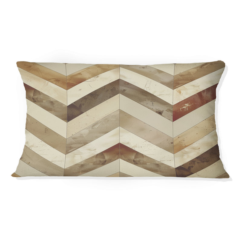 Imprimé à chevrons brun - Coussin lombaire moderne