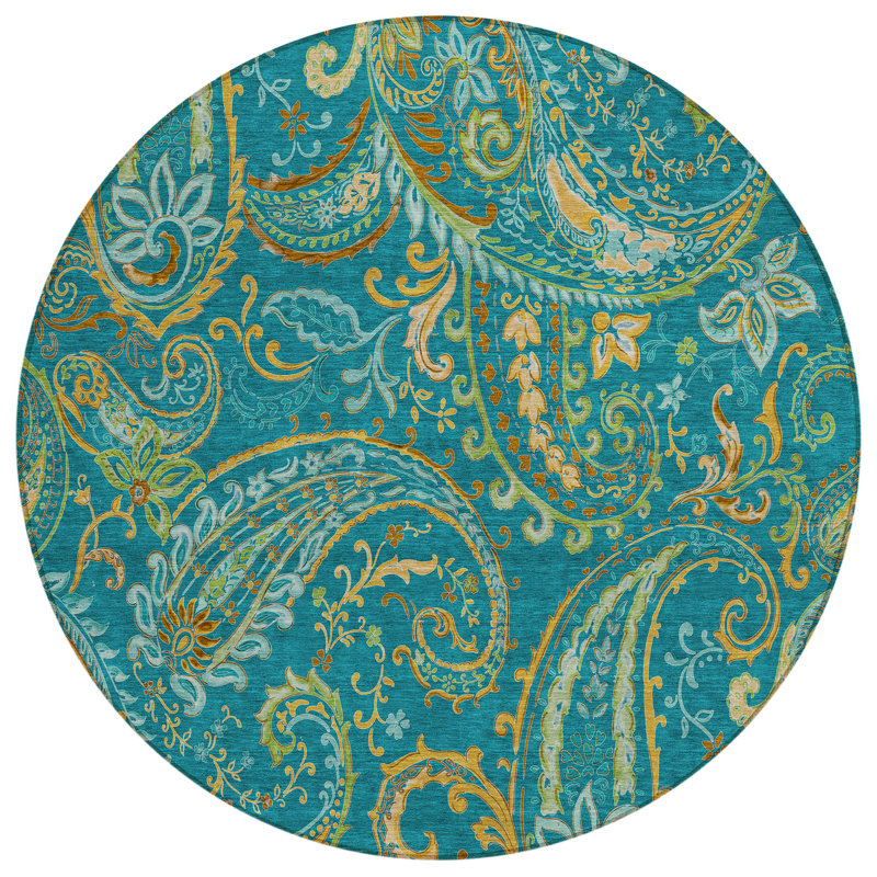 Tapis extérieur rond antidérapant lavable 8 po