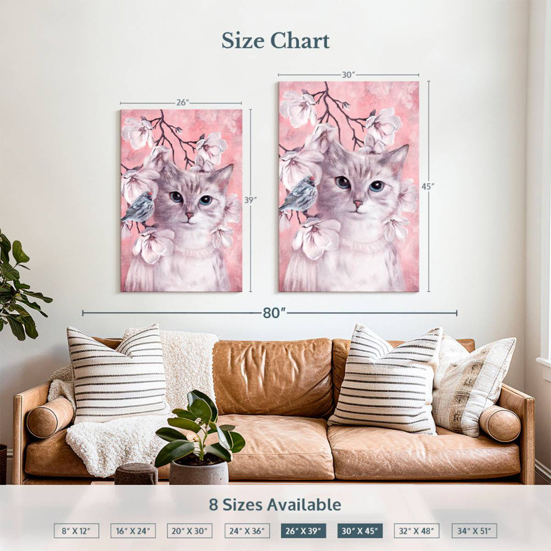 Brampt Pink Cat, 39" H x 26" W