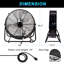 Tambour industriel robuste 30 pouces 3 vitesses 11000 pi³ / min