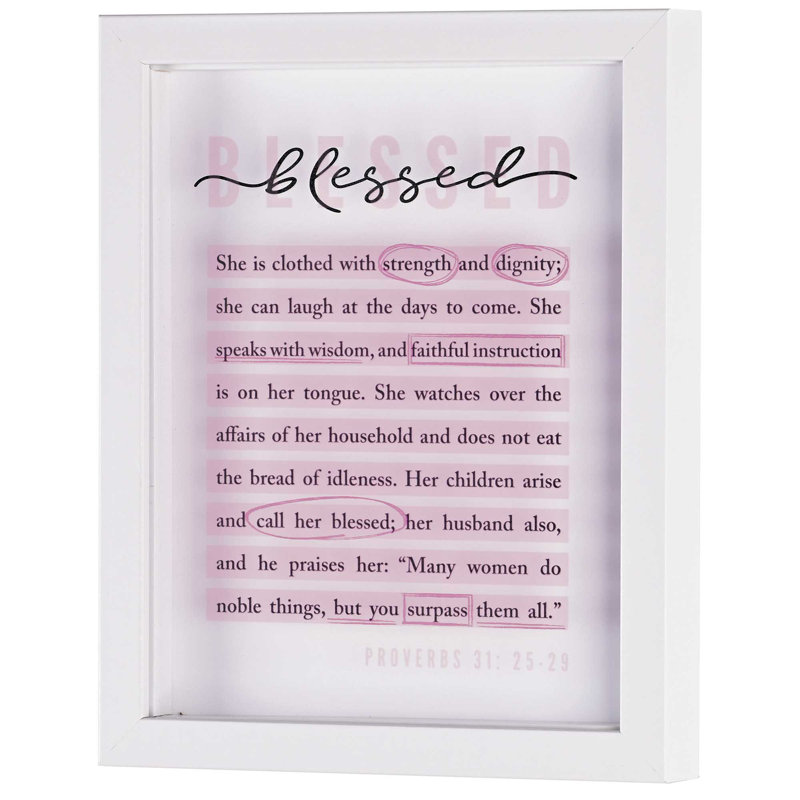 Art encadré, bienheureux, Prov. 31: 25-29