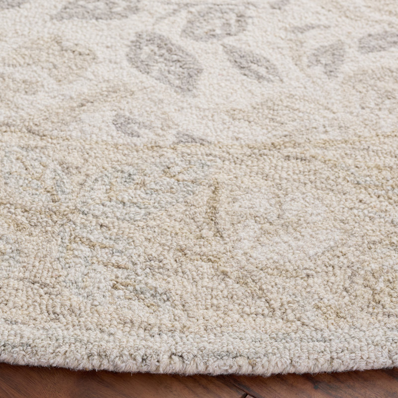 Jardin Hand Tufted Wool, Cotton Floral Indoor Rug, Round 6'
