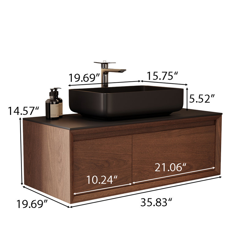 Meuble-lavabo simple 48 po, armoires murales en bois massif pré-assemblées, meubles-lavabos flottants avec rangement, meuble-lavabo avec lavabo de salle de bain