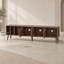 Console multimédia en noyer de 175 cm (68,94 pouces) avec 3 armoires et 4 tablettes ouvertes pour le salon