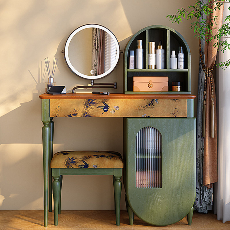 48.43"Green Minimalist Solid Wood Dressing Table