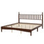 Lit plateforme très grand en bois avec tête de lit en forme de gourde, lit plateforme de style rétro avec support en lattes de bois, noyer-1809185911