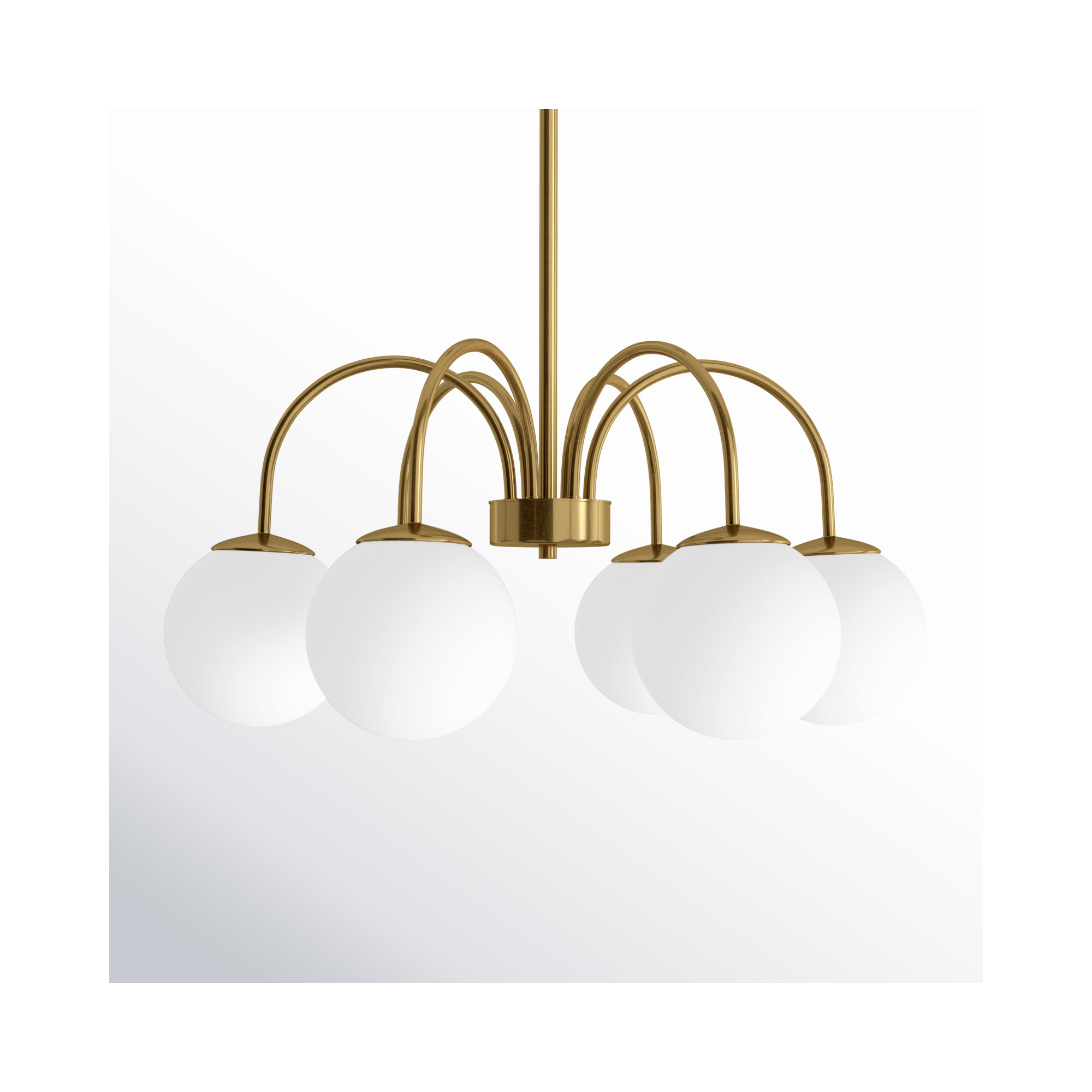 Bradrick 6 - Light Modern Glass Bubble Chandelier, Gold