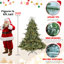 Arbre de Noël 7,5 pi pleine forme avec 850 lumières UL - branches mixtes PE / PVC, 2441 pointes, base large pour les espaces spacieux, structure à charnières, support en métal stable-1816508342