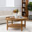 31.3" Round Boho Coffee Table with Storage Shelf