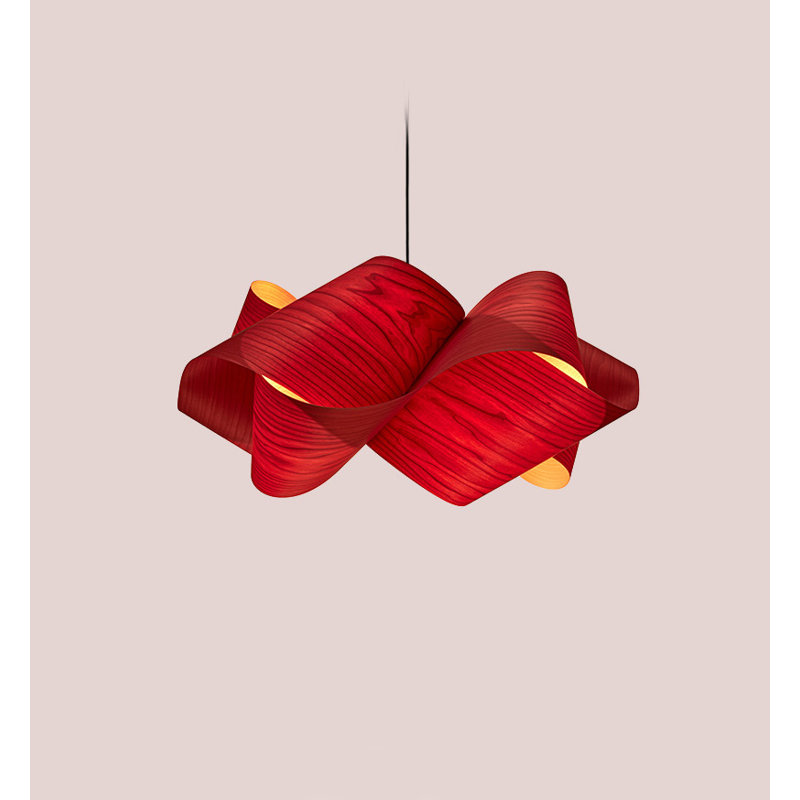 Swirl 1 - Light Pendant, Red, Matte Black, E26