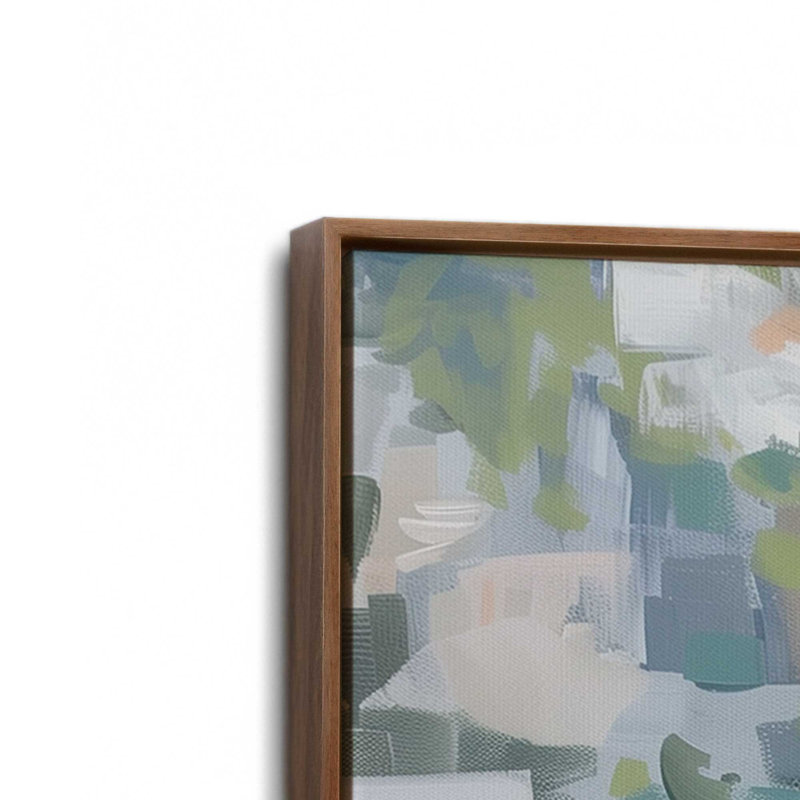 Coastal Village Glow I, H 31 po x l 21 po, Noyer, Toile avec cadre